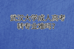 武汉大学成人高考转专业难吗？